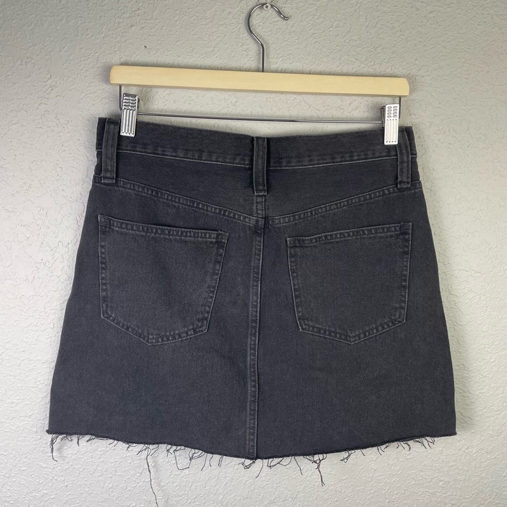 MADEWELL BLACK Lunar Wash Rigid ALine Denim Skirt NWT - Picture 2 of 9